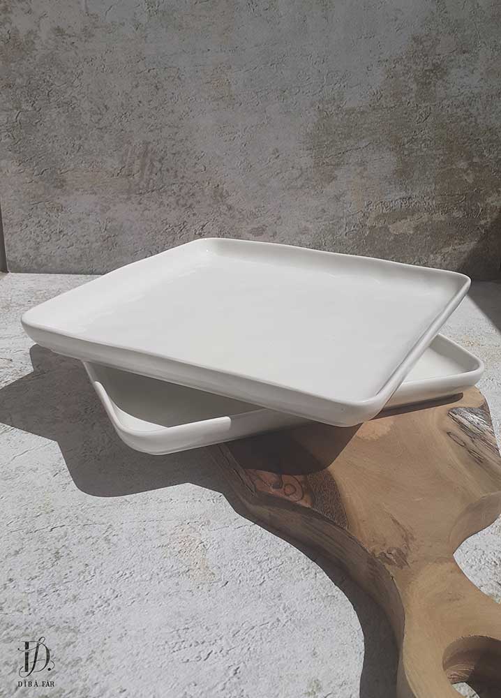 ظرف سرو مربع متوسط