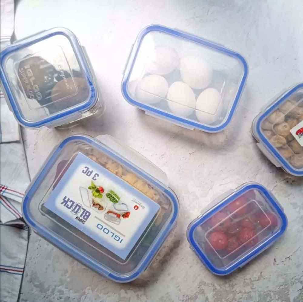 ظرف نگهدارنده ست سه تیکه شیشه ای (3356)