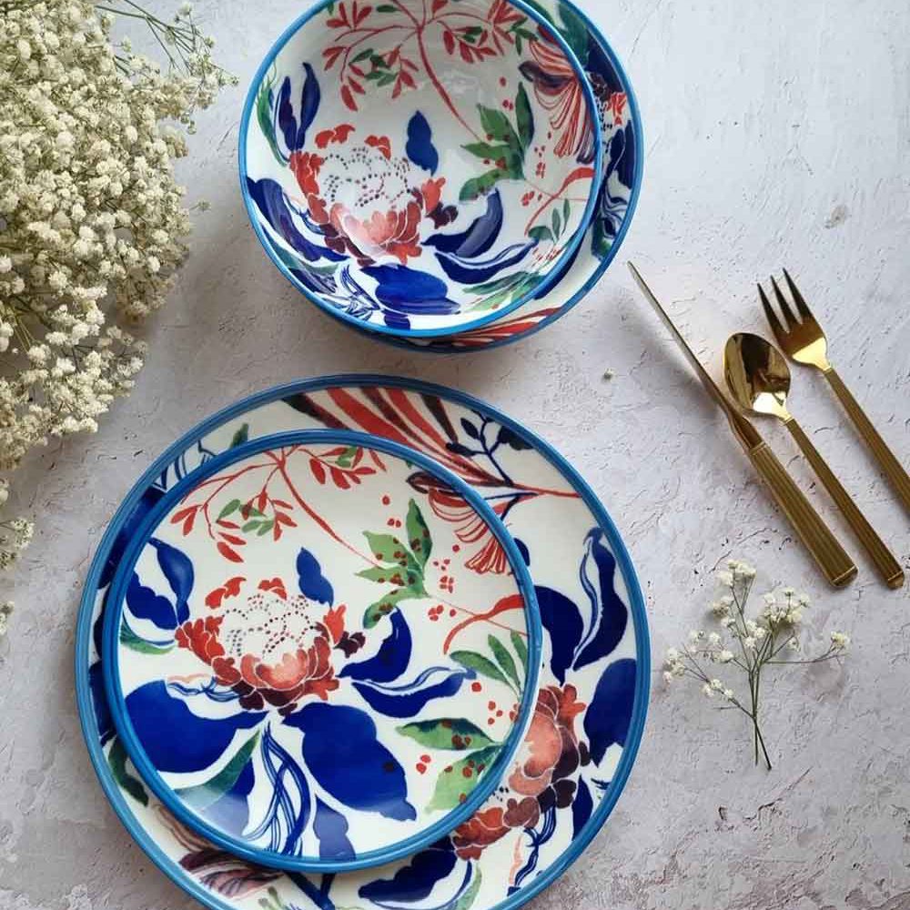 سرویس غذاخوری گلدار ابرنگی (4598)