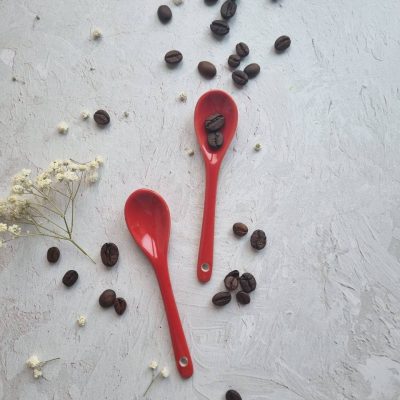 قاشق سرامیکی قرمز
